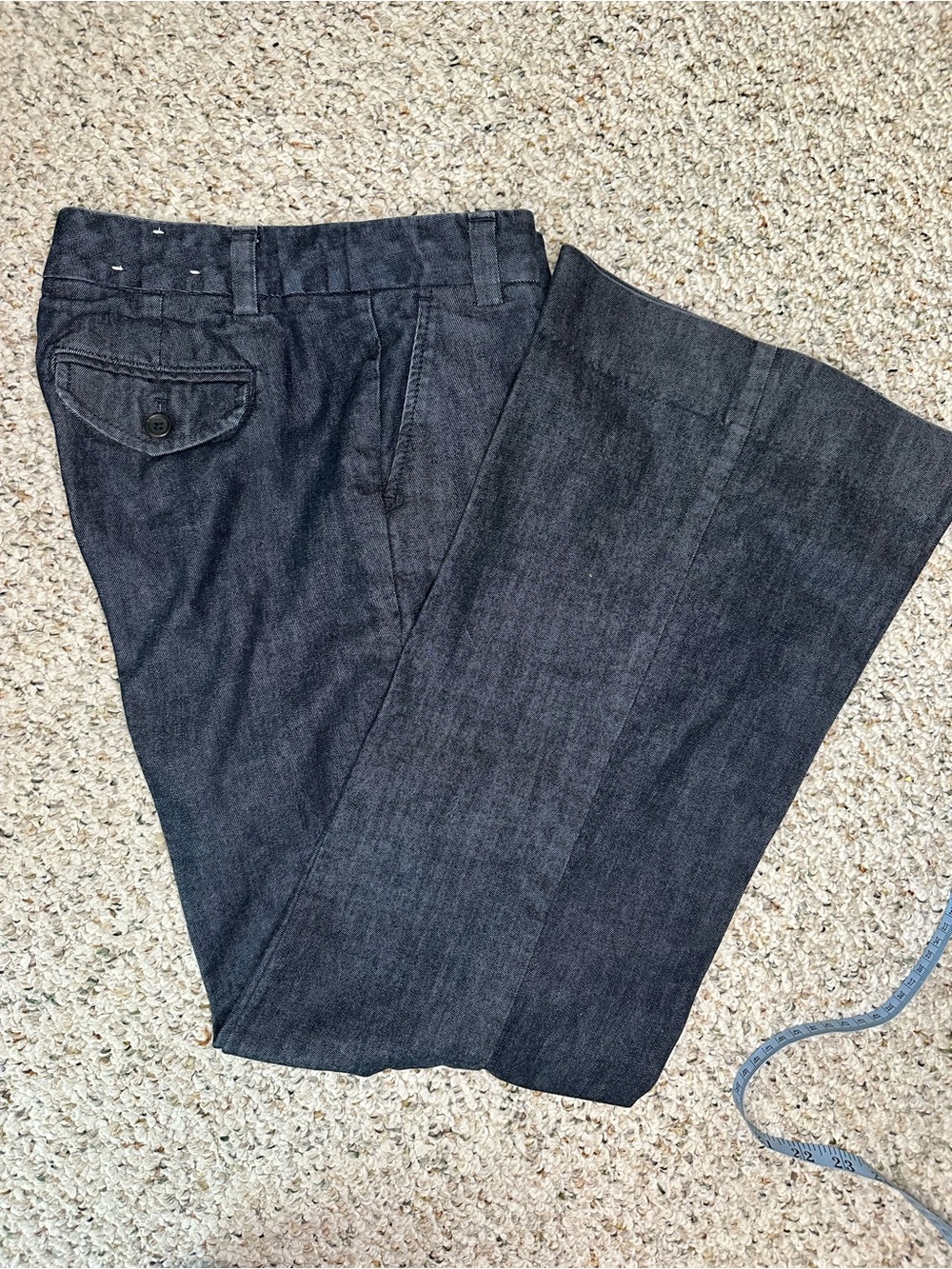 VTG Gap Dark Wash Denim Wide Leg Trouser Jeans With Front Flap Pocket size 2 - Picture 3 of 8